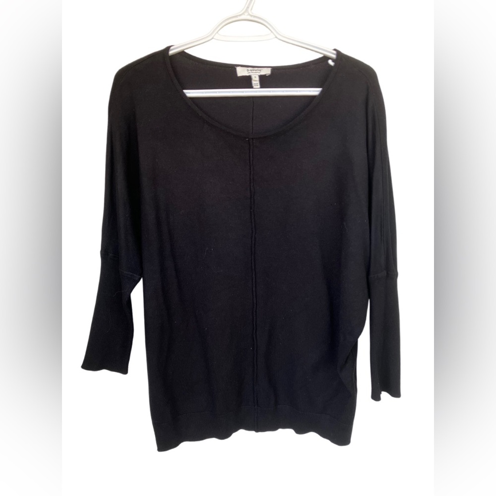 B. young viscose sweater black knit small